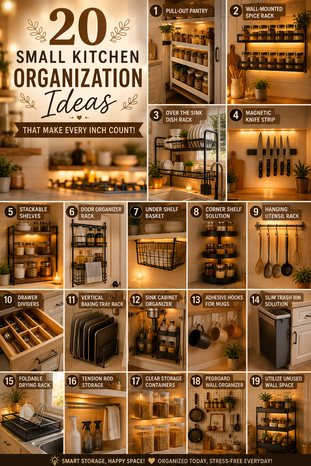 20 Small Kitchen Organization Ideas That Make Every Inch Count