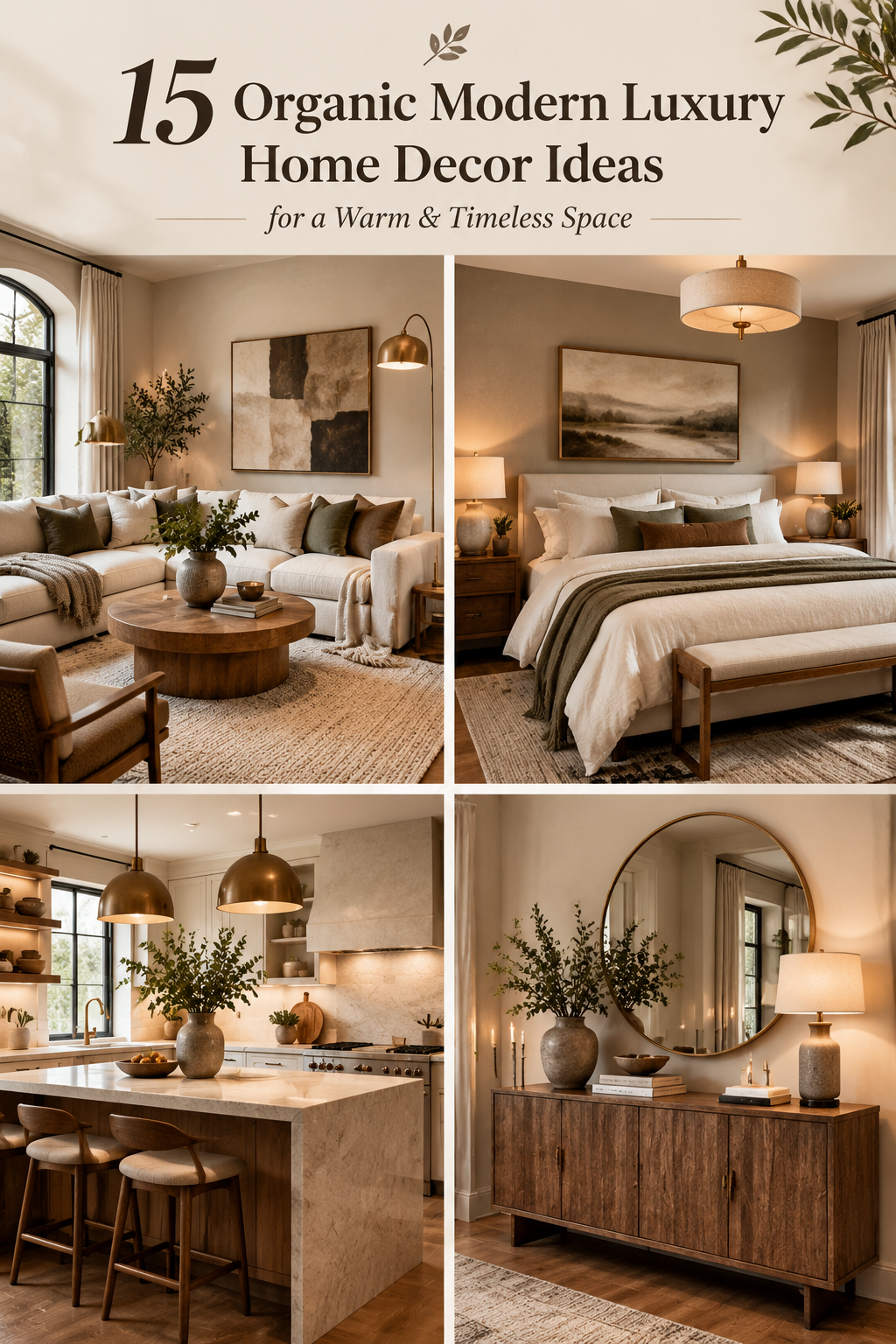 15 Organic Modern Luxury Home Decor Ideas for a Warm & Timeless Space