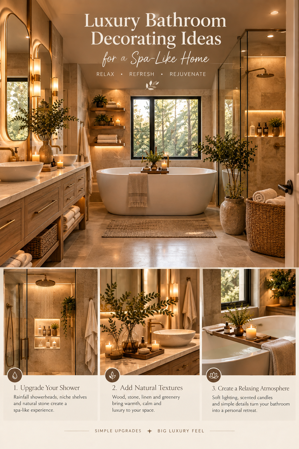 Luxury Bathroom Decorating Ideas for a Spa-Like Home
