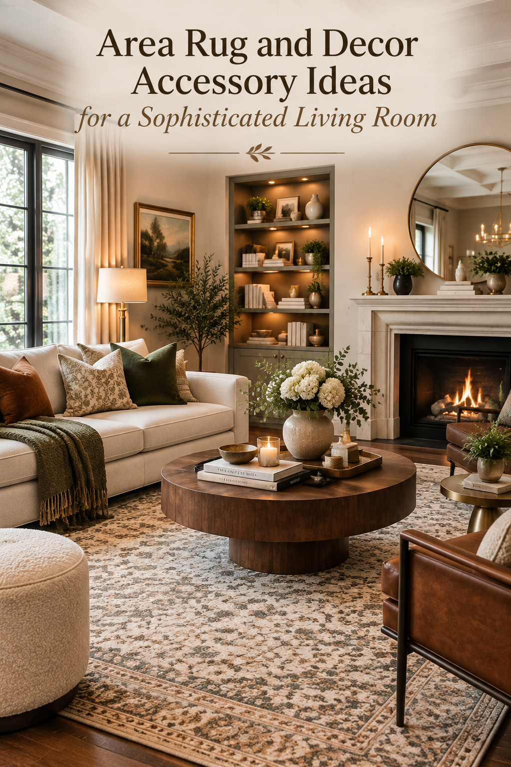Area Rug and Decor Accessory Ideas for a Sophisticated Living Room