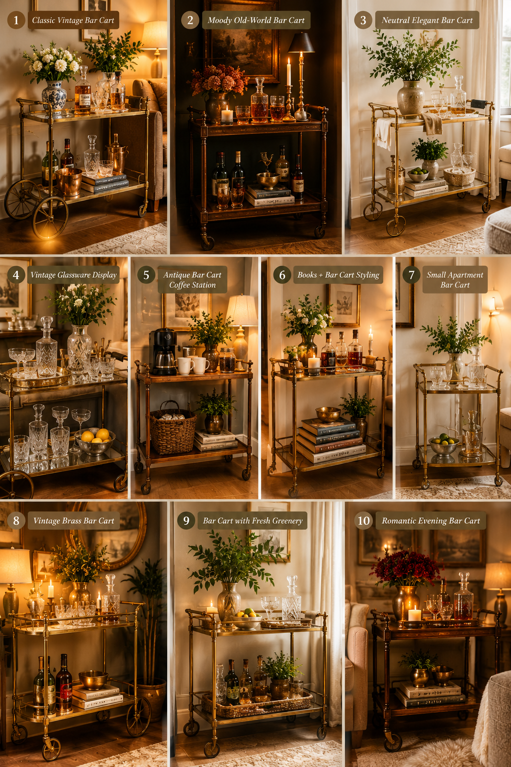 Antique Bar Cart Decor ideas